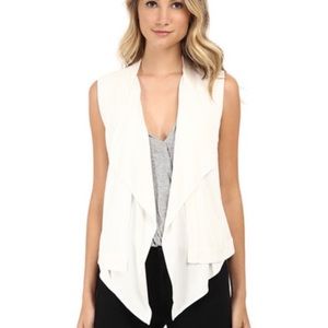 BCBGMaxazria Ryland Drape Front Vest in Off White